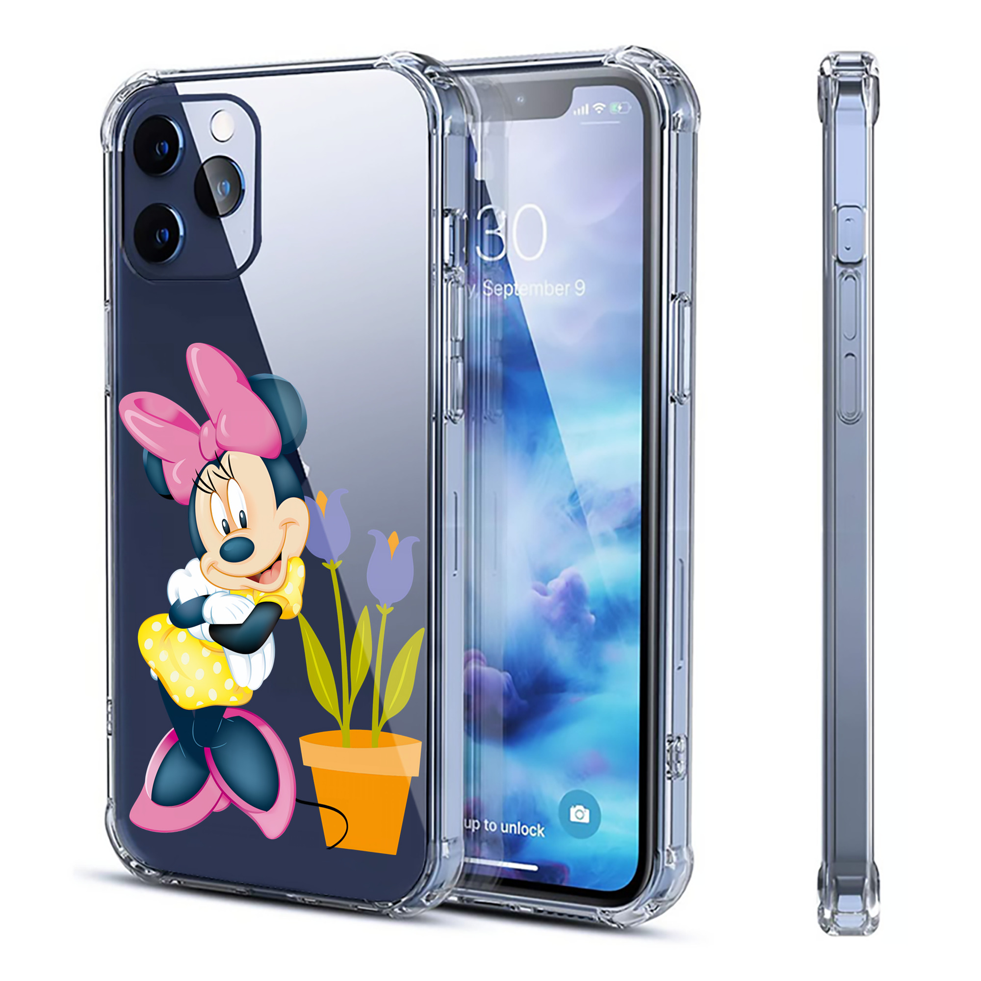 （画像用） ミッキーマウス Mickey Mouse 【iPhone 12シリーズ対応】透明スマホケース（クリアソフトケース）